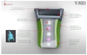 Tonto Task Light - Solar Powered Scorpion Detector Diagram