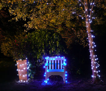 Solar Fairy Lights around Chair