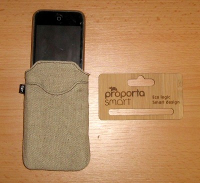 Hessian Pouch iPhone Case with Bamboo Insert