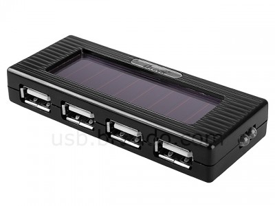 USB Solar Charging 4-Port Hub with Torch 