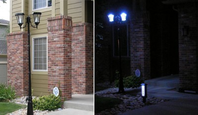 Solar Powered Double Head Lamp Posts